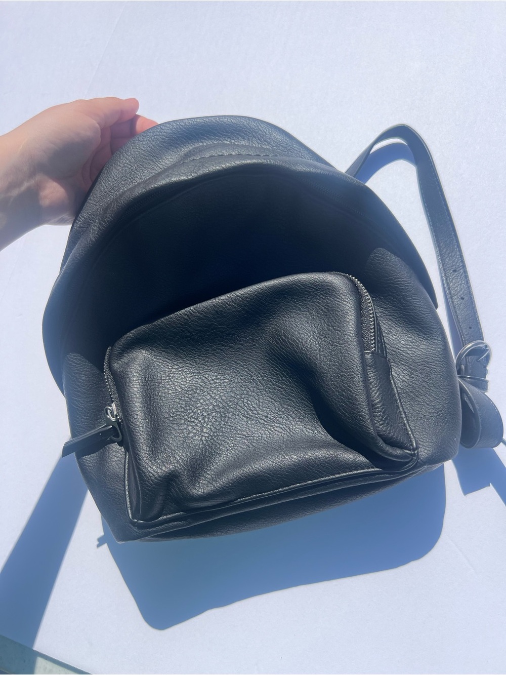 Universal Thread Black Mini Leather-Look Backpack - Picture 2 of 6